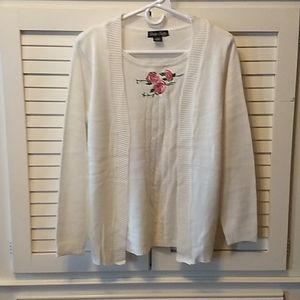 Evelyn Taylor sweater with embroidered roses